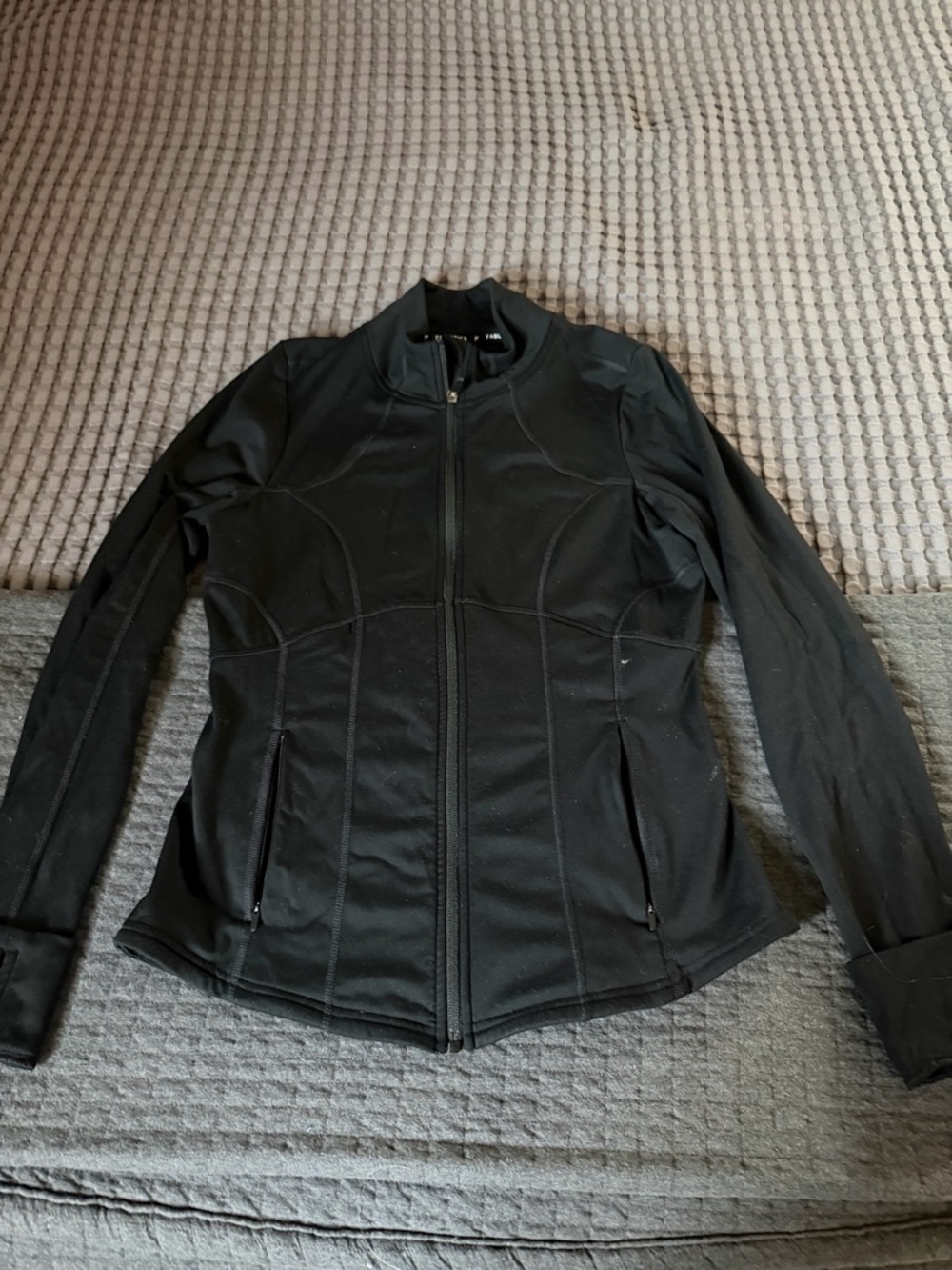 Fabletics Classic Black Women's Zip-Up Jacket size large